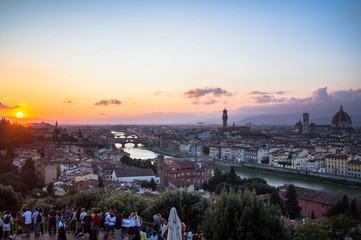 Wall Mural - View of the Florence at sunset, Italy