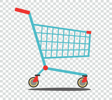 Empty Supermarket Shopping Cart