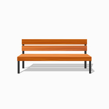 Park Wood Benches And Steel. Vector Illustration.
