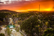 Turner Falls Sunset In The Arbuckle Mountains Of Oklahoma