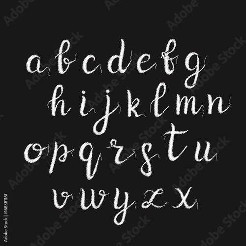 Fotografía Vector realistic embroidery lettering alphabet for decoration and covering