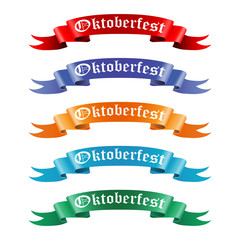 Collection of colored ribbons with the text Oktoberfest