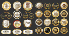 Luxury Gold And Silver Design Badges And Labels Collection 
