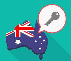 Sticker - Long shadow Australia mmap with a key