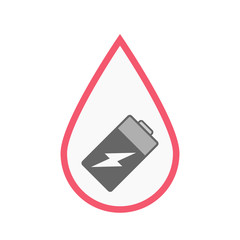 Poster - Isolated blood drop with a battery