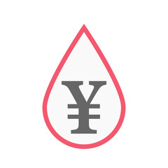 Poster - Isolated blood drop with a yen sign