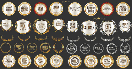 Wall Mural - Luxury gold and silver design badges and labels collection 