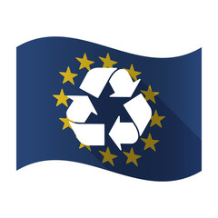 Sticker - Isolated EU flaw with a recycle sign