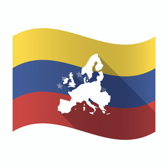 Poster - Isolated Venezuela flag with  a map of Europe