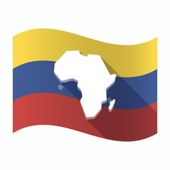 Poster - Isolated Venezuela flag with  a map of the african continent