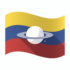 Poster - Isolated Venezuela flag with the planet Saturn