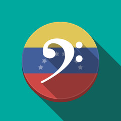 Sticker - Long shadow Venezuela button with an F clef