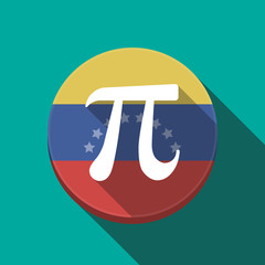 Poster - Long shadow Venezuela button with the number pi symbol