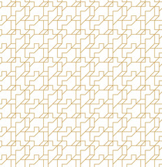 Leinwandbilder - Abstract geometric seamless pattern with lines and polyginal elements isolated on the white background.