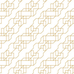 Leinwandbilder - Abstract geometric seamless pattern with lines and polyginal elements isolated on the white background.