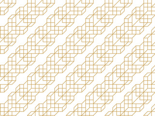 Leinwandbilder - Abstract geometric seamless pattern with lines and polyginal elements isolated on the white background.