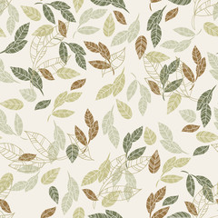 Seamless pattern of leaves. Background for textile or book covers, manufacturing, wallpapers, print, gift wrap and scrapbook. Raster copy