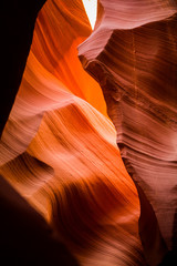 Canvas Print - Eroded red sandstone rocks in Antelope Canyon, Arizona, USA