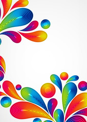 Poster - Colorful abstract background with striped drops splash, 