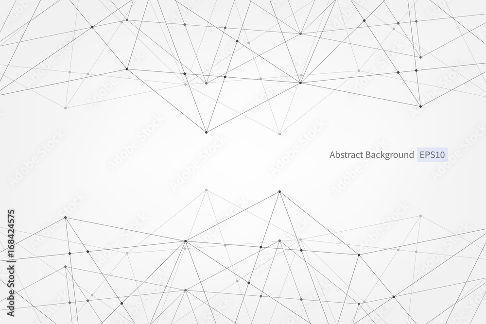 Abstract vector triangle pattern. Low poly technology network ...