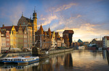 Fototapeta Miasto -  colorful gothic facades of the old town in Gdansk, Poland
