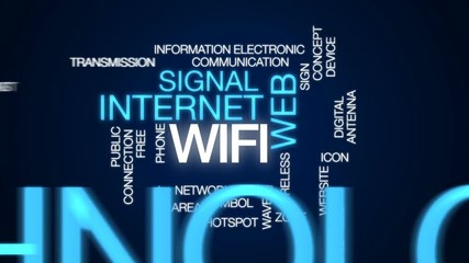 Poster - Wifi animated word cloud, text design animation.