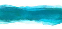  Watercolor Backdrop Spots Stripe Detail For Design. The Color Of The Sea Wave. Blue