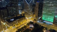 Chicago Commercial Real Estate Aerial Night