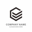 Monogram Letter E Geometric Square Cube Hexagon Architecture Construction Business Company Stock Vector Logo Design Template 