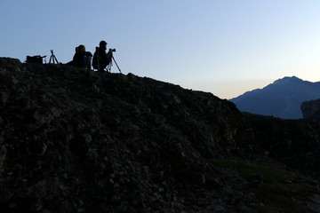 Early morning in Meteora. 2 photographers take the sunrise.