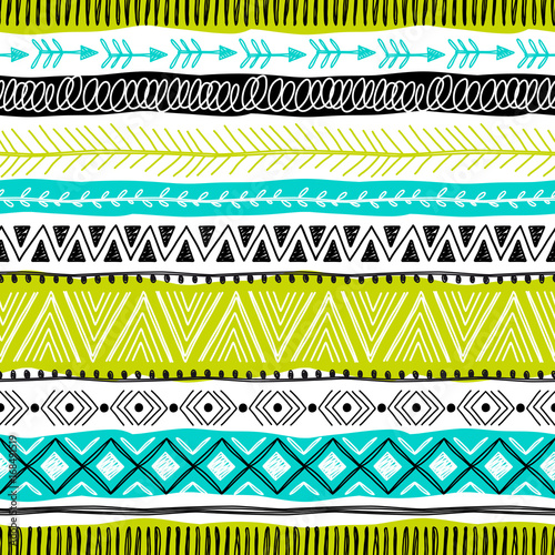 Naklejka na szafę Template of seamless pattern. Can be used as background, packaging paper, cover, fabric and etc. Freehand drawing