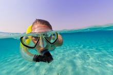 Snorkeling Woman Exploring Beautiful Ocean Sealife