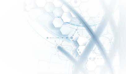 Wall Mural - dna and medical and technology background. futuristic molecule structure presentation
