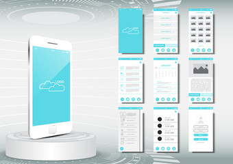 UI, UX for mobile application template mockup