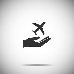 Wall Mural - holding hands icon vector,Plane