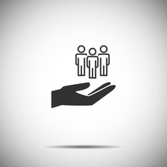 Wall Mural - holding hands icon vector , team people