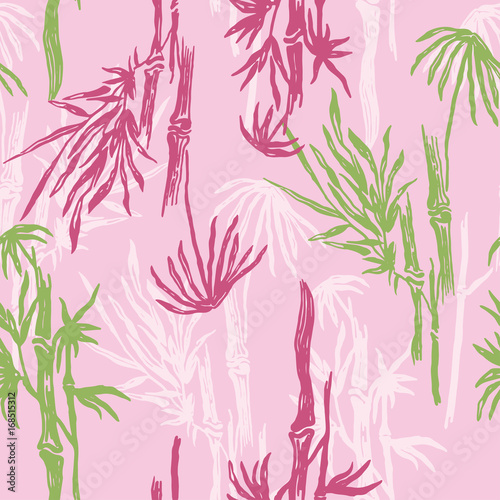 bamboo-seamless-pattern-on-pink-background-tropical-wallpaper-nature-textile-print