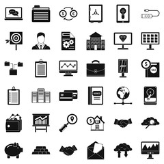 Poster - Safety business icons set, simple style