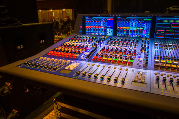 Mixer. The sound engineer's console.