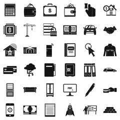Poster - Take a credit icons set, simple style