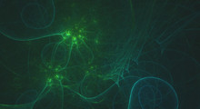 Glowing Green Smooth Fractal Spirals Background