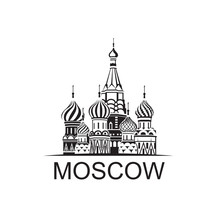 Illustration Of Moscow Saint Basil Cathedral In Red Square