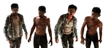 Scary Zombies On White Background