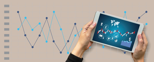 Poster - Financial forex Stock market, financial, business Candle stick graph chart
