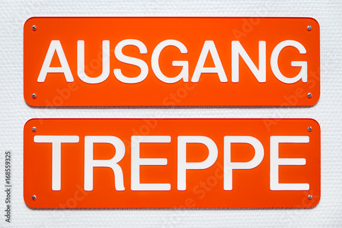 Schild Ausgang Und Treppe Hinweis Auf Deutsch Buy This Stock Photo And Explore Similar Images At Adobe Stock Adobe Stock