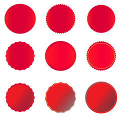 Aufkleber - red banner on white background. red price tags, labels, stickers and ribbons. 