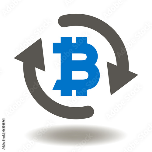 Blockchain Digital Web Money Transfer Vector Icon Circular Arrows - 