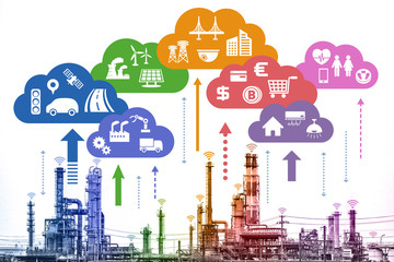 Aufkleber - smart factory and Internet of Things.