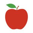 Red delicious or Fuji apple fruit with leaf flat vector icon for food apps and websites