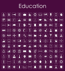 Poster - Set of education simple icons